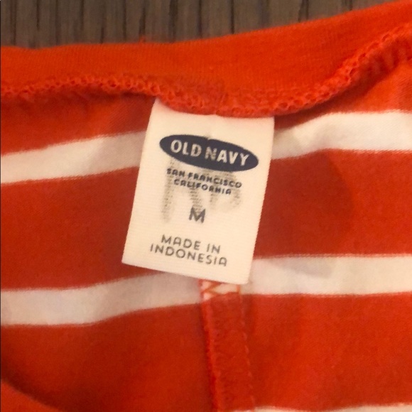 Orange and white striped Tshirt dress - Picture 2 of 3